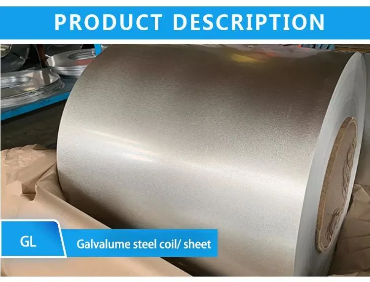 Galvalume Az50 Coils DC51D+Az 55% Al-Zn Steel in Factory Price Aluzinc Steel Coil (gl coil) Hot DIP Galvalume Steel Coil